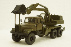 Краз-255Б1 ЭОВ-4421, Экскаватор хаки, Н739, Наш Автопром 1:43