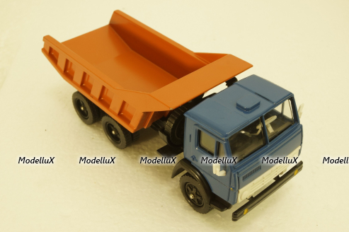 Камаз-5511, самосвал, синий/оранжевый, Арек  1:43