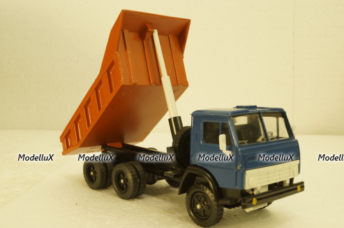 Камаз-5511, самосвал, синий/оранжевый, Арек  1:43