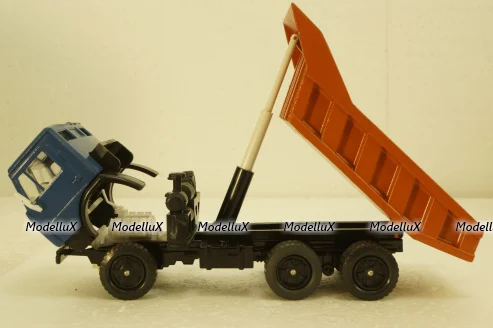 Камаз-5511, самосвал, синий/оранжевый, Арек  1:43