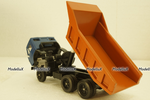 Камаз-5511, самосвал, синий/оранжевый, Арек  1:43