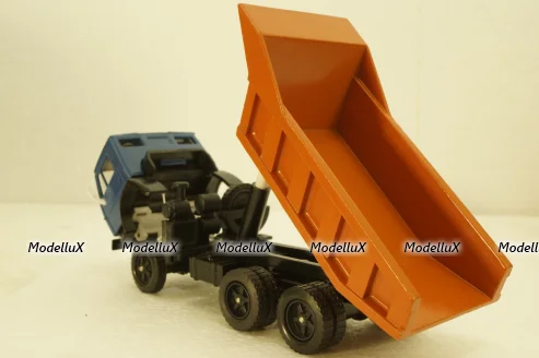 Камаз-5511, самосвал, синий/оранжевый, Арек  1:43