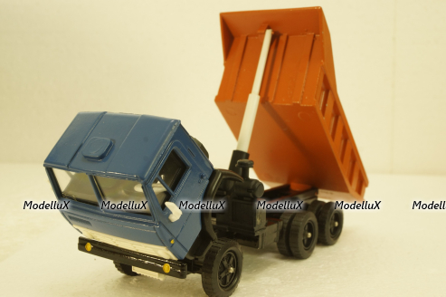 Камаз-5511, самосвал, синий/оранжевый, Арек  1:43