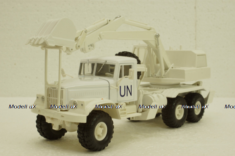 Краз-255Б ЭОВ-4421 ООН, Экскаватор белый, Н738, Наш Автопром 1:43