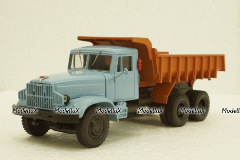 Краз-222Б самосвал, 1963г, голубой/оранжевый, Н770, Наш Автопром 1:43