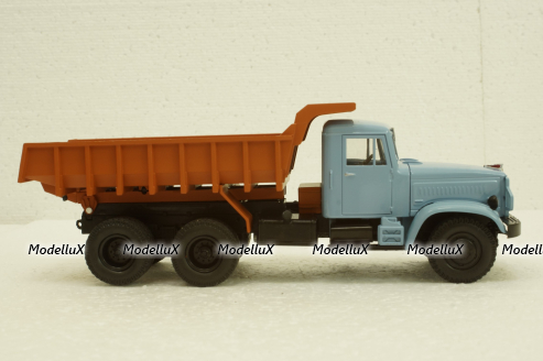 Краз-222Б самосвал, 1963г, голубой/оранжевый, Н770, Наш Автопром 1:43