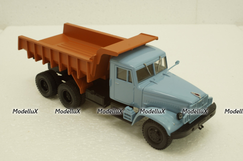 Краз-222Б самосвал, 1963г, голубой/оранжевый, Н770, Наш Автопром 1:43