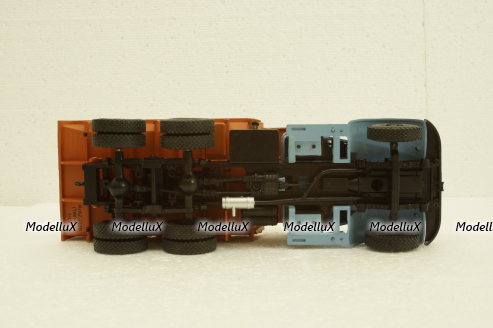 Краз-222Б самосвал, 1963г, голубой/оранжевый, Н770, Наш Автопром 1:43