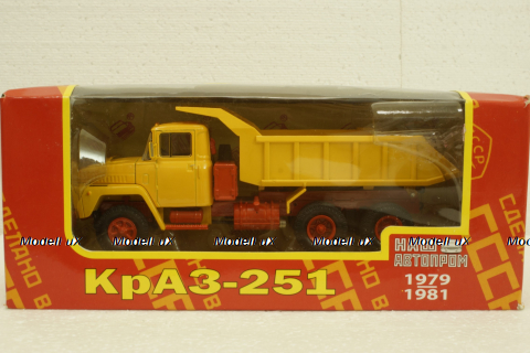 Краз-251 самосвал, 1979г, желтый, Н782, Наш Автопром 1:43