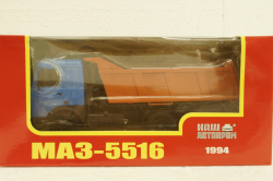Маз-5516 Самосвал 1994г, синий/оранжевый, Н711, Наш Автопром 1:43