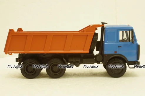 Маз-5516 Самосвал 1994г, синий/оранжевый, Н711, Наш Автопром 1:43