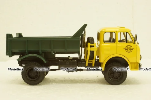 Маз-509Б самосвал, 1962г желтый/зеленый, Н721, Наш Автопром 1:43