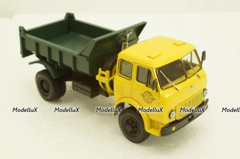Маз-509Б самосвал, 1962г желтый/зеленый, Н721, Наш Автопром 1:43
