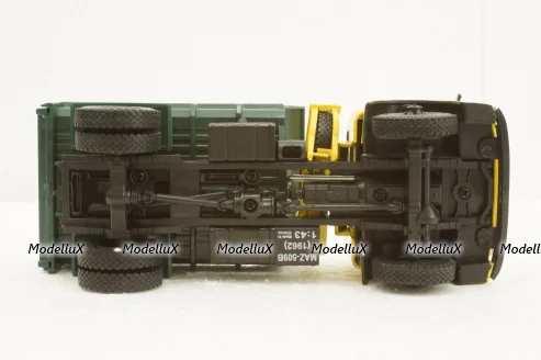 Маз-509Б самосвал, 1962г желтый/зеленый, Н721, Наш Автопром 1:43