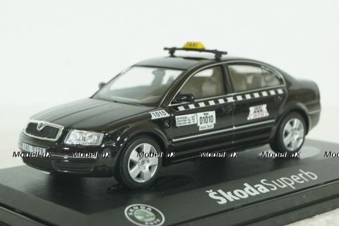 Skoda Superb, Taxi, black, 143ABXbl, Abrex 1:43