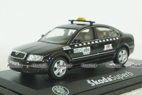 Skoda Superb, Taxi, black, 143ABXbl, Abrex 1:43