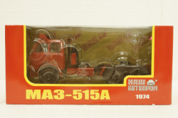Маз-515А тягач 1974г Автопробег, красный Н701, Наш Автопром 1:43
