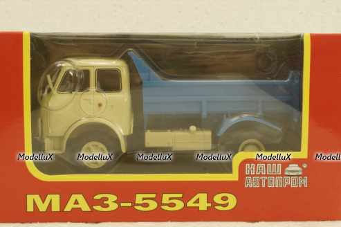 Маз-5549 самосвал, бежевый/синий, Н759, Наш Автопром 1:43