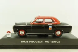 Peugeot 403 Taxi G7 1955, black/red, No28, Nostalgie 1:43