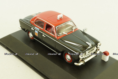 Peugeot 403 Taxi G7 1955, black/red, No28, Nostalgie 1:43
