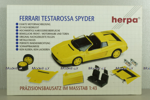 Ferrari Testarossa Spyder 1984, yellow, (кит) 012041, Herpa 1:43