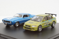 CHEVROLET CAMARO YENKO 1969 + MITSUBISHI LANCER EVOLUTION VII 2002, FAST & FURIOUS II (2003), Greenlight 1:43