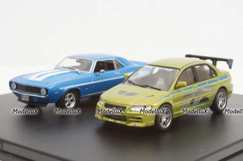 CHEVROLET CAMARO YENKO 1969 + MITSUBISHI LANCER EVOLUTION VII 2002, FAST & FURIOUS II (2003), Greenlight 1:43