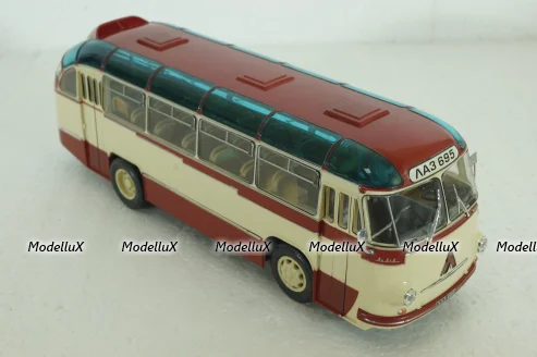 Лаз-695Б городской, беж/красн, Ultra Models 1:43