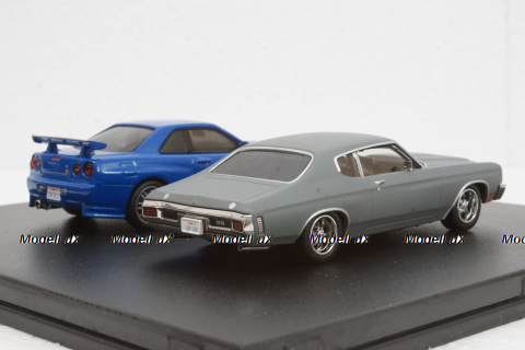 NISSAN SKYLINE GT-R 2002 + CHEVROLET CHEVELLE SS 1970 - FAST & FURIOUS IV (2009), Greenlight 1:43