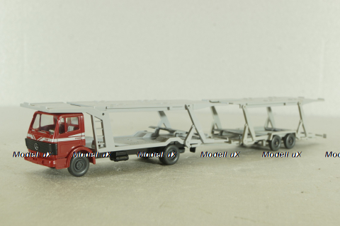 Mercedes 1729 Auto transporter, red/grey, 58000, Wiking 1:87
