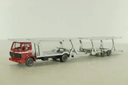 Mercedes 1729 Auto transporter, red/grey, 58000, Wiking 1:87