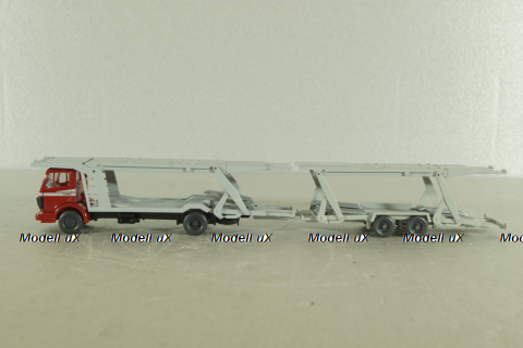 Mercedes 1729 Auto transporter, red/grey, 58000, Wiking 1:87