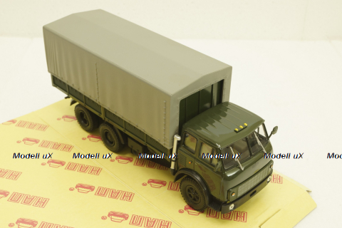 Маз-516Б, хаки, борт с тентом, Н295, Наш Автопром 1:43
