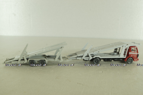 Mercedes 1729 Auto transporter, red/grey, 58000, Wiking 1:87