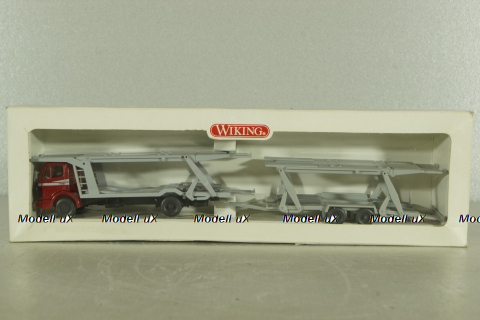 Mercedes 1729 Auto transporter, red/grey, 58000, Wiking 1:87