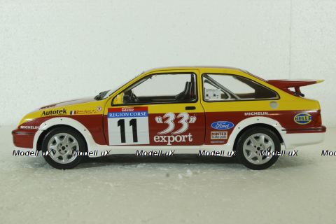 Ford Sierra RS Cosworth #11 Rallye Tour de Corse 1987 Auriol, Occelli, 1806103, Solido 1:18