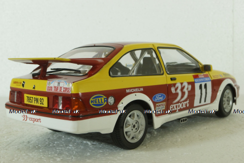 Ford Sierra RS Cosworth #11 Rallye Tour de Corse 1987 Auriol, Occelli, 1806103, Solido 1:18