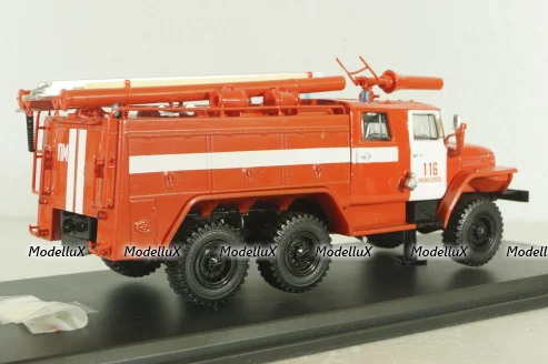 АЦ-40 (43202) ПМ-102Б пожарная автоцистерна на шасси Урал-43202 с бел. полосами, SSM1234B, SSM 1:43