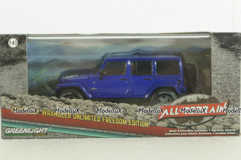 Jeep Wrangler Unlimited Freedom Edition 2013, blue, 86185, Greenlight 1:43