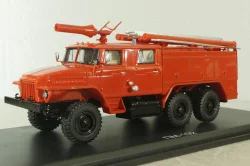 АЦ-40(375Д)-Ц1А модели ПМ-102А пожарная автоцистерна на шасси Урал-375Д 1974, красный, SSM1230, SSM 1:43