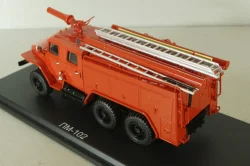 АЦ-40(375Д)-Ц1А модели ПМ-102А пожарная автоцистерна на шасси Урал-375Д 1974, красный, SSM1230, SSM 1:43