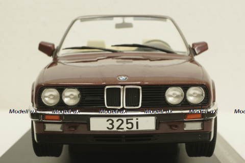 BMW 325i E30 Cabriolet  darkred metallic, 1985, MCG18380, MCG 1:18