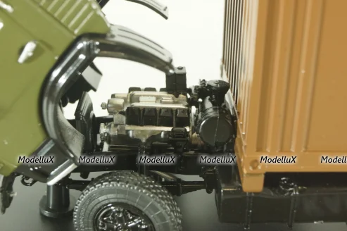 Камаз-53212 Контейнеровоз, хаки/коричневый, SSM1281, SSM 1:43