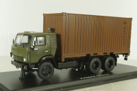 Камаз-53212 Контейнеровоз, хаки/коричневый, SSM1281, SSM 1:43