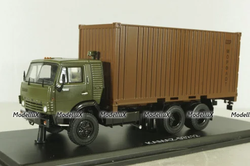 Камаз-53212 Контейнеровоз, хаки/коричневый, SSM1281, SSM 1:43
