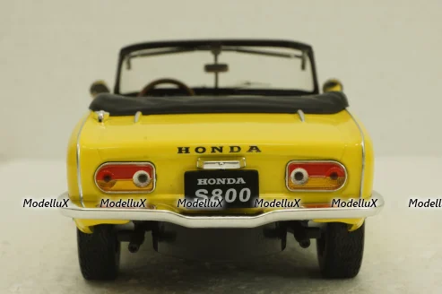 Honda S800 With Removable Soft Top, yellow, T9-1800191, Triple9 1:18