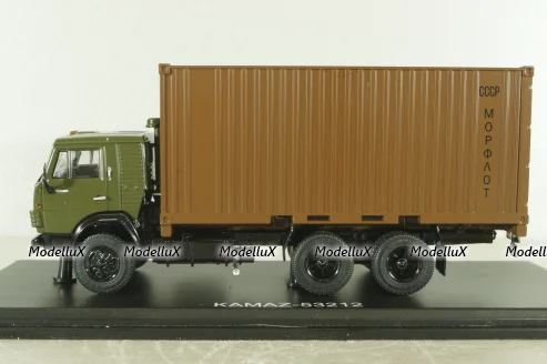 Камаз-53212 Контейнеровоз, хаки/коричневый, SSM1281, SSM 1:43