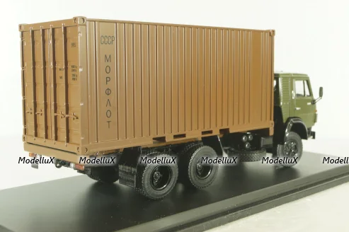 Камаз-53212 Контейнеровоз, хаки/коричневый, SSM1281, SSM 1:43
