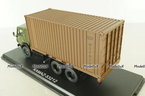 Камаз-53212 Контейнеровоз, хаки/коричневый, SSM1281, SSM 1:43