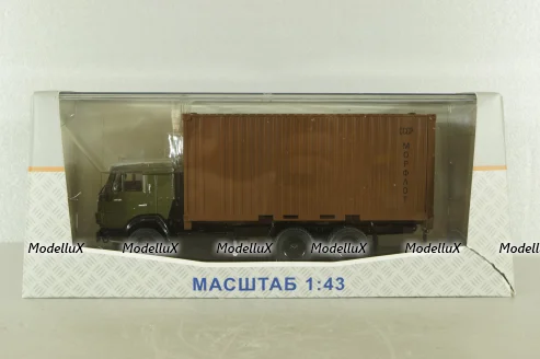 Камаз-53212 Контейнеровоз, хаки/коричневый, SSM1281, SSM 1:43